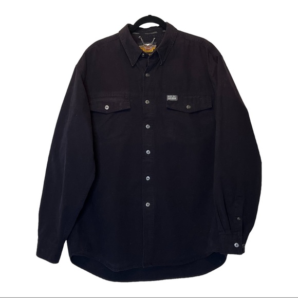 2003 Vintage Harley Davidson black button down FALL ‘03 100 Year Anniversary